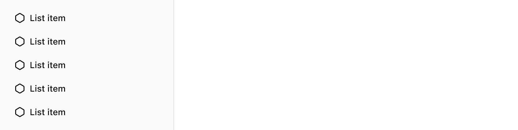 App Side Nav section without a title